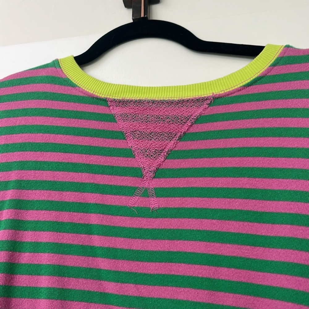 Free People Classic Striped Oversized Crewnexk size small